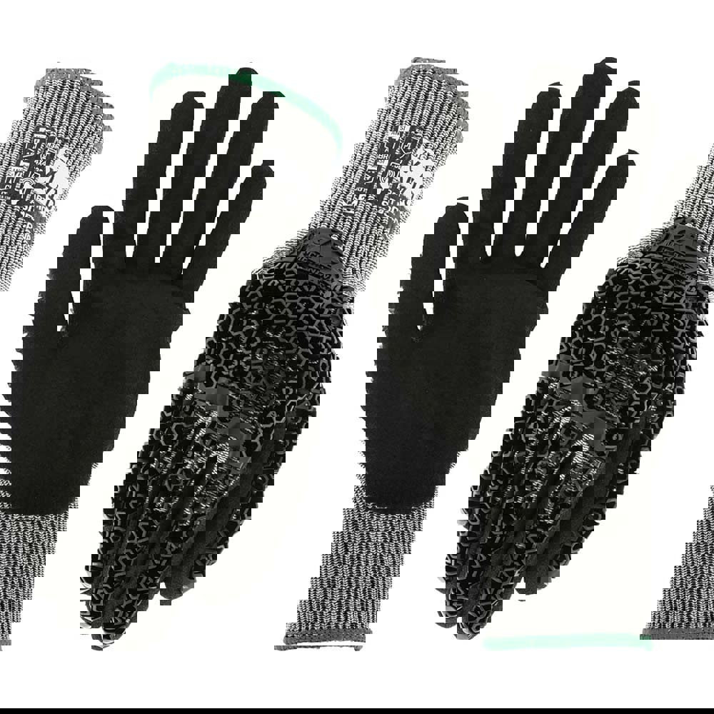 Cut, Puncture & Abrasive-Resistant Gloves: Size L, ANSI Cut A4, ANSI Puncture 3, Nitrile, HPPE